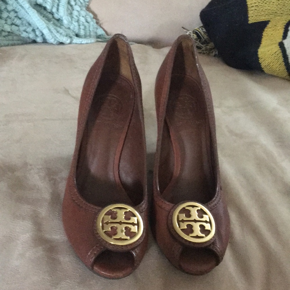 Tory Burch peeptoed wedges